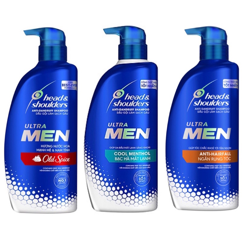 Ảnh Dầu Gội Sạch Gàu HEAD & SHOULDERS Ultra Men Bạc Hà Mát Lạnh/ Ngăn Rụng Tóc/ Hương Nước Hoa - Chai 650ML 1