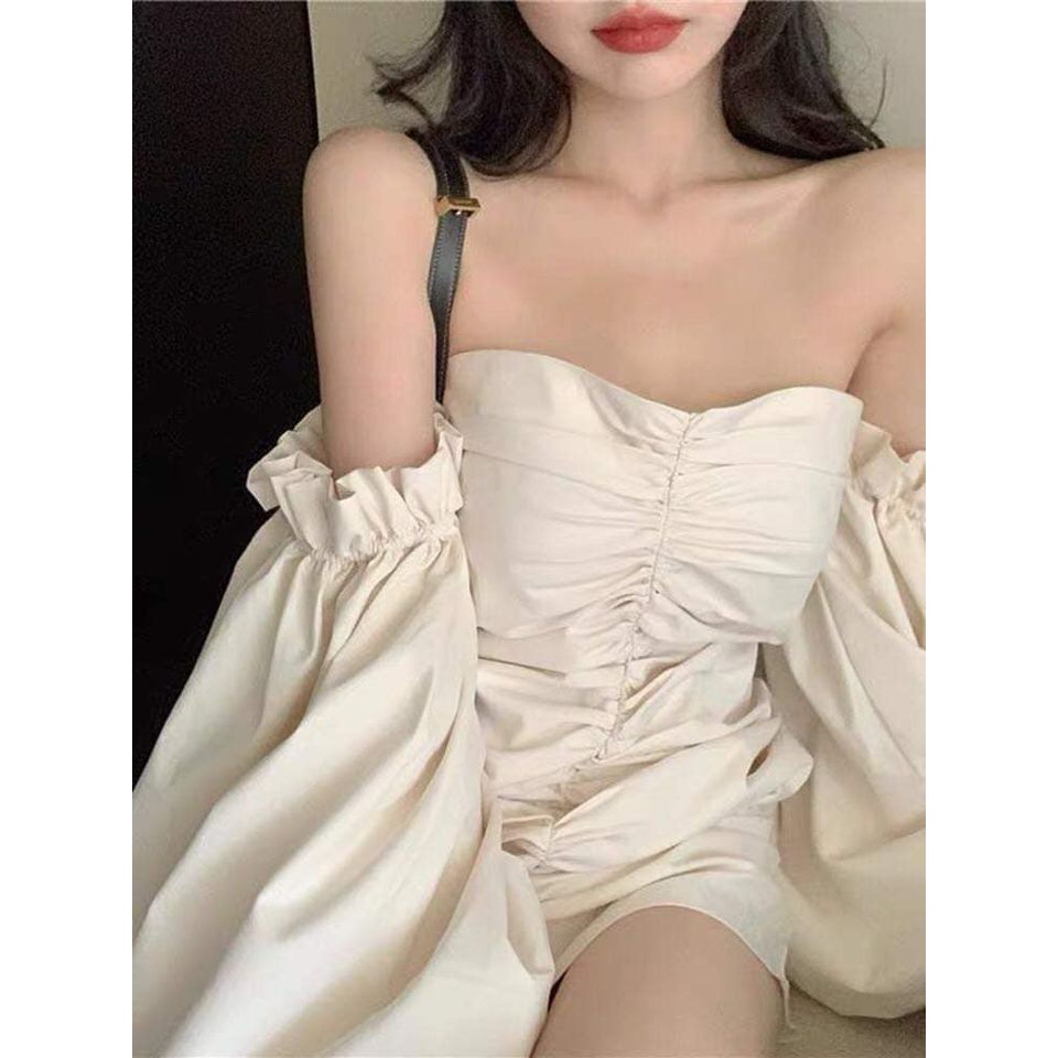 ĐẦM TRỄ VAI NHẤN THÂN 2 MÀU - SISI DRESS