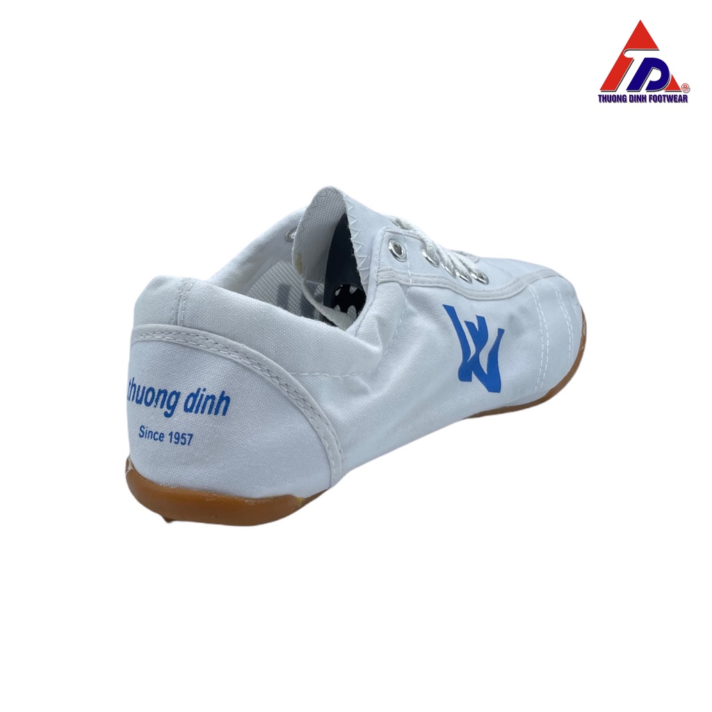 Ảnh Giầy vải Thượng Đình có đinh bảo hộ đá bóng BD05 - Màu trắng xanh 4