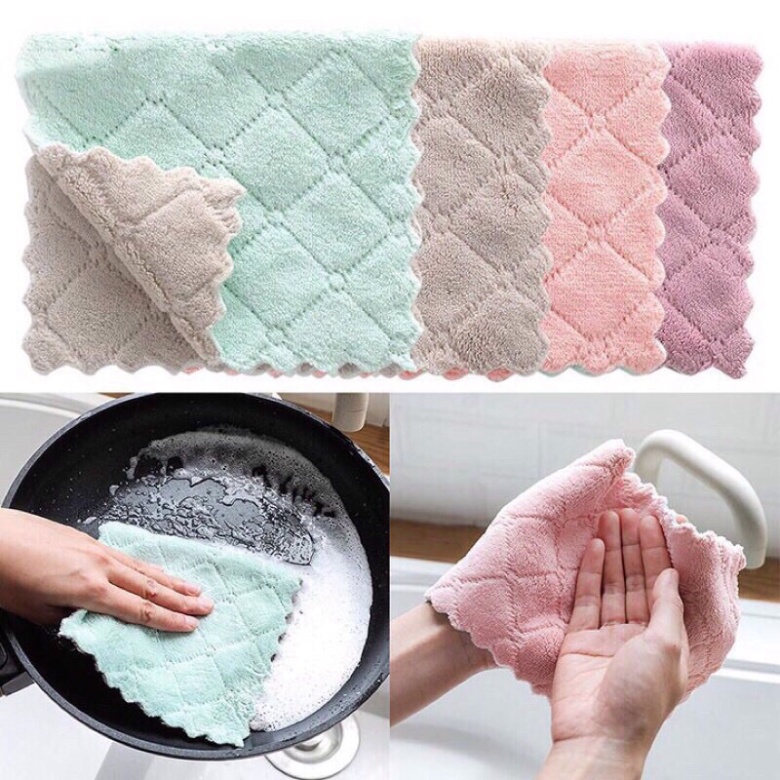COMBO 10-20-30 Khăn Lau Đa Năng, Khăn Lâu Bếp, Bát Đĩa, Cốc Chén Thấm Nước Chống Dính Dầu Mỡ Hai Mặt