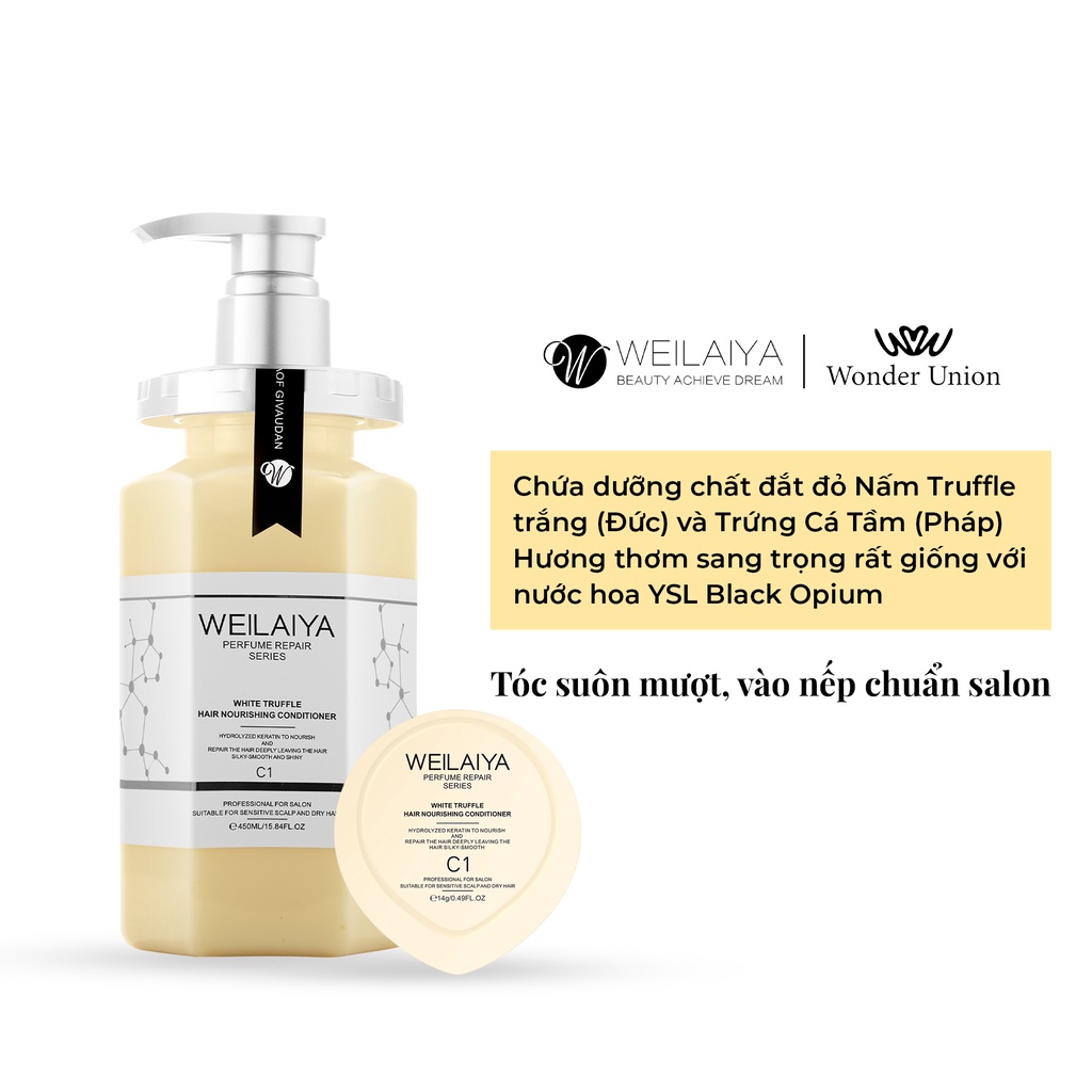 Ảnh Dầu xả tóc thảo dược Weilaiya chiết xuất nấm Truffle giúp chống lão hóa da đầu và mượt tóc cho tóc hư tổn 450ml 4