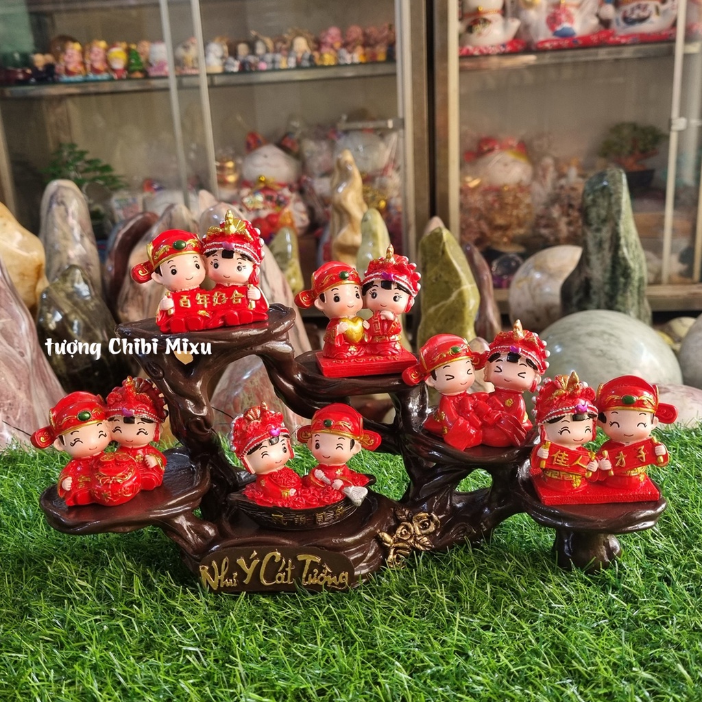 Bộ tượng Cô dâu - Chú rể (gồm 06 tượng + chân đế y hình) | Shopee Việt Nam