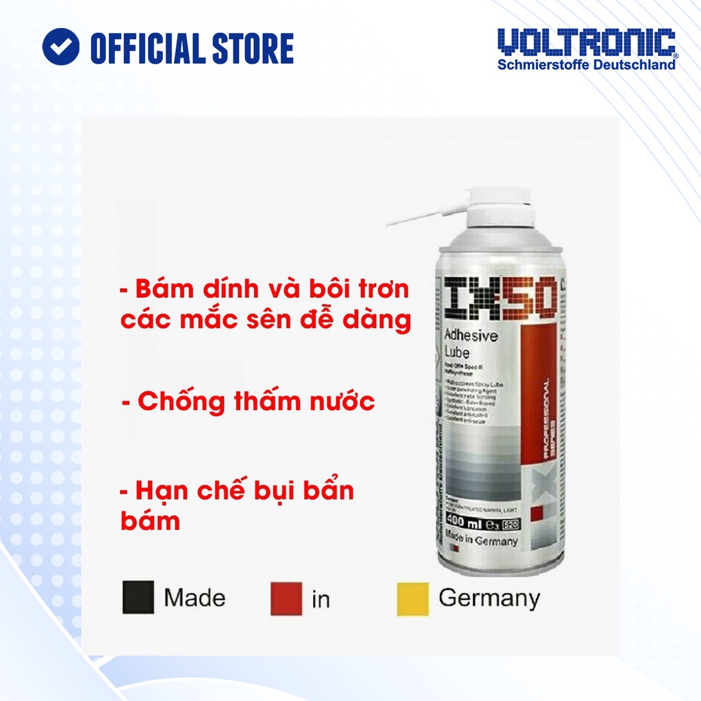 Ảnh Xịt dưỡng sên chống văng cao cấp nhập khẩu đức VOLTRONIC ix50 lube chain 3