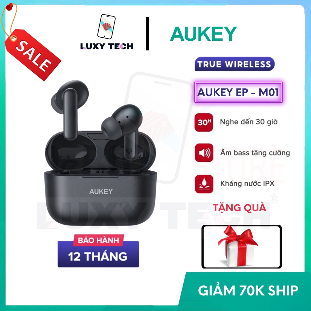 Hỏa Tốc BD】Tai Nghe TWS AUKEY EP-K01 Bass Tăng Cường, BT