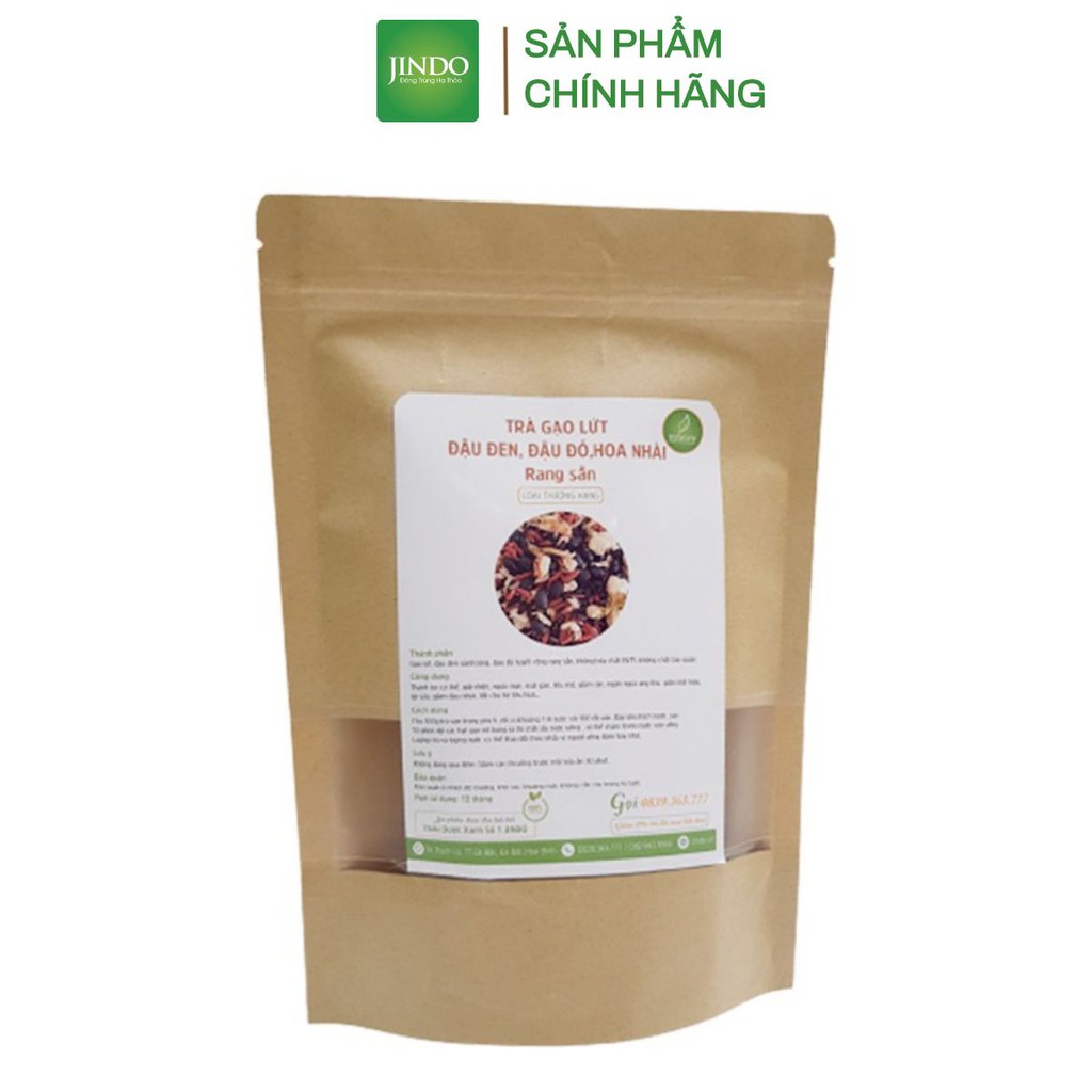 Trà Gạo Lứt Đậu Đen, Đậu Đỏ, Hoa Nhài rang sẵn giúp giảm cân, đẹp da, thanh lọc cơ thể JINDO 1kg