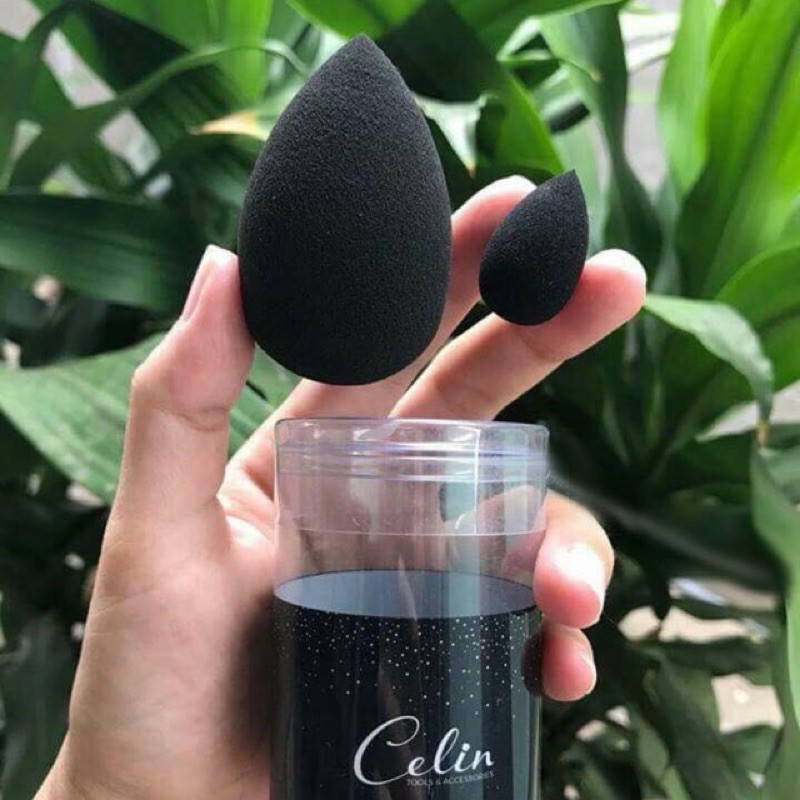 Mút tán nền hình giọt nước Water drop Celin chính hãng, không thấm hút kem.
