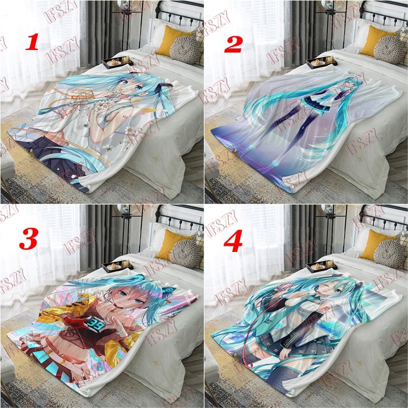 Vocaloid Chăn flannel Điều Hòa Không Khí 4 Kích Thước In Hình hatsune miku