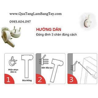 Combo đinh 3 chân đóng tường, gắn khung tranh, treo đồ đa năng tiện lợi (sức chịu đựng lên đến 5kg) Pinky Shop mã Đ3C