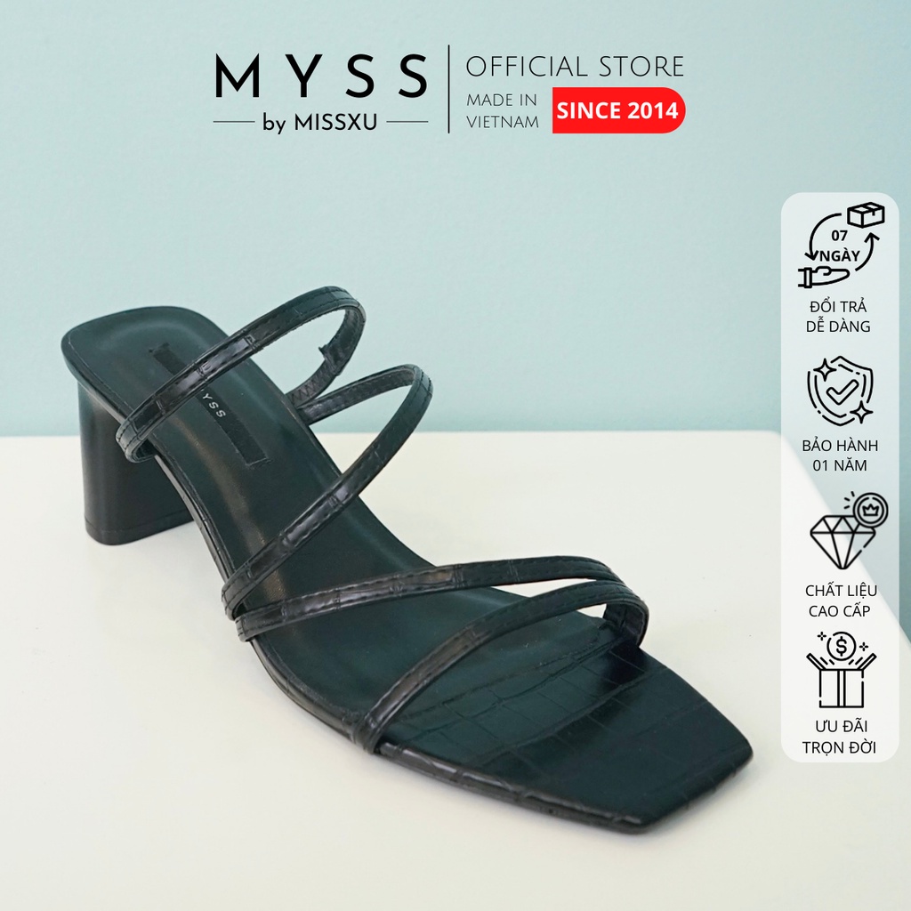 Giày guốc nữ MYSS 4 dây ngang gót trụ dẹp 6cm thời trang - SU101