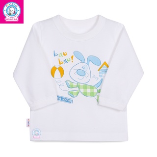 Áo tay dài trắng cho bé Hello B&B (6-30kg) [Cao cấp]