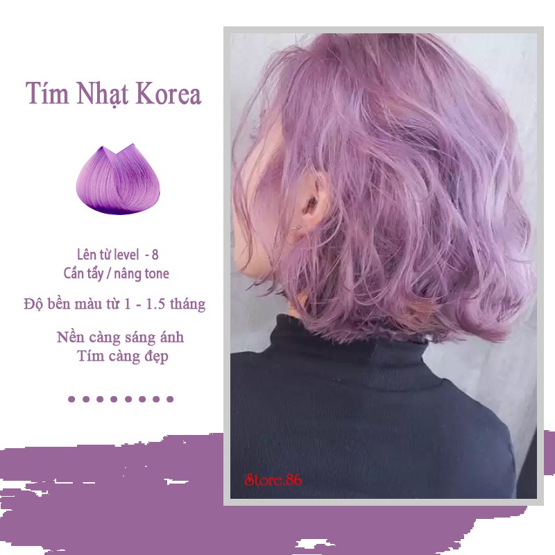 Thuốc nhuộm tóc LIGHT LAVENDER - TÍM LAVENDER NHẠT 100ml lên mầu chuẩn tone