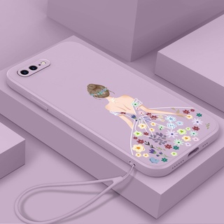 Ốp Lưng TPU Silicone HọA TiếT Hoa VớI Dây Đeo ThờI Trang Cho iPhone 7 plus 7 8 plus 8 6 6s 6 plus