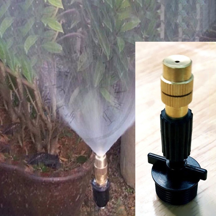 Béc Tưới Phun Sương Đầu tưới Bằng Đồng 1 Hướng - Kèm Ren Nối ren ngoài 21mm Và Van Điều Áp