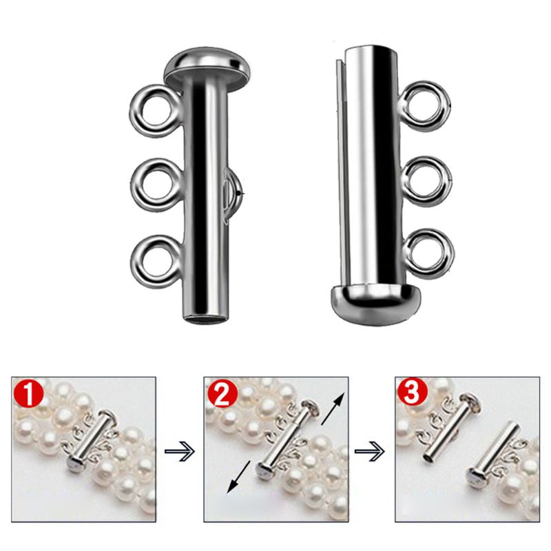 Jenniferab End Caps Thanh trượt Khóa vít cho trang sức Làm vòng cổ Vòng tay
