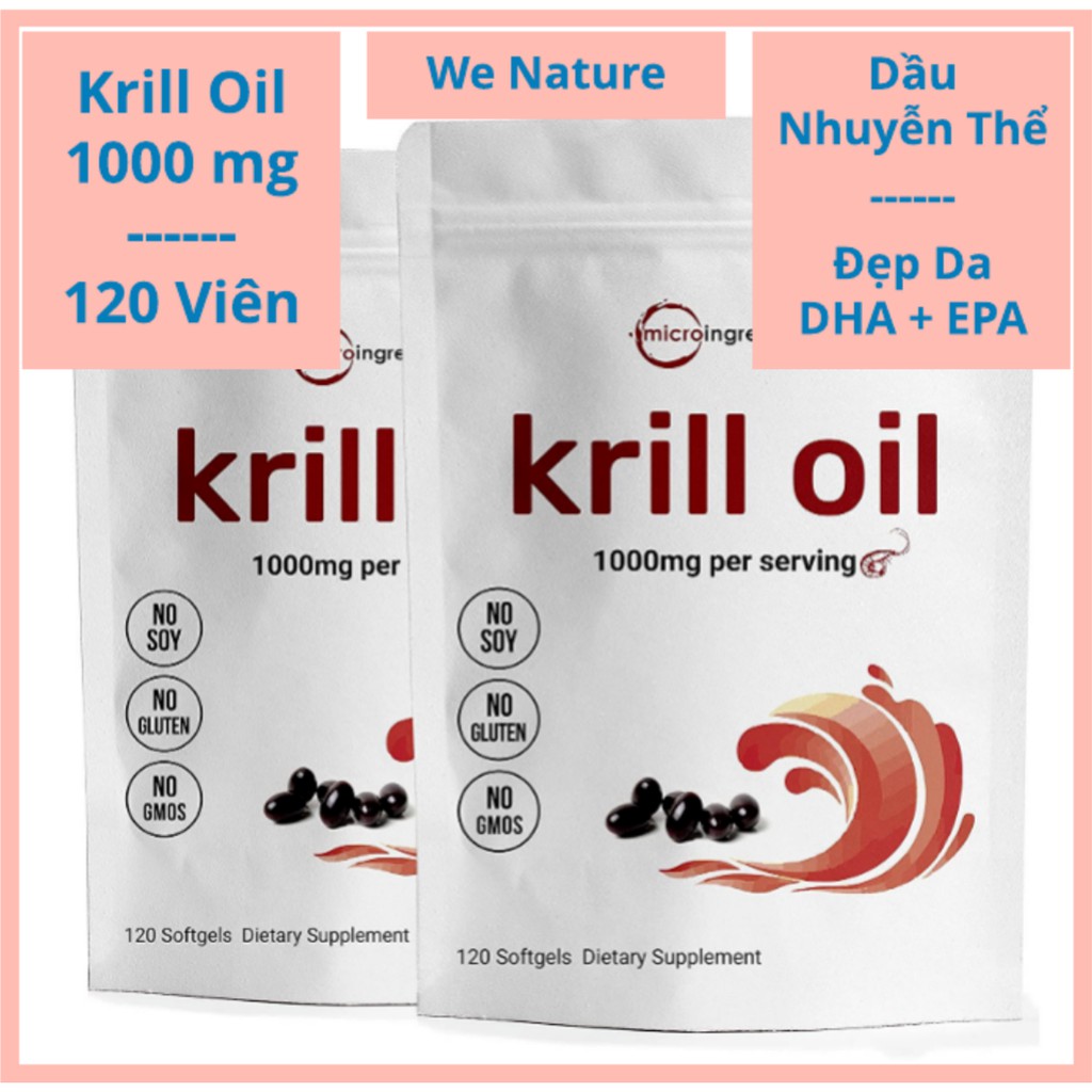 Dầu Nhuyễn Thể Krill Oil 120 Viên Omega 3 Dầu Cá Thay Thế