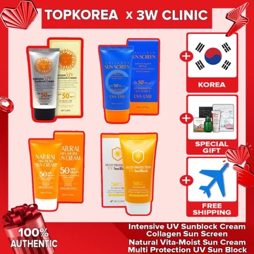 3W CLINIC ★CLINIC 3W★< < 4 LOẠI Sun > > Kem chống nắng UV đa năng,, Kem chống nắng UV chuyên sâu, Kem chống nắng Collagen,, Kem chống nắng Vita-Moist tự nhiên-4 Options / TOPKOREA / Vận chuyển từ hàn 