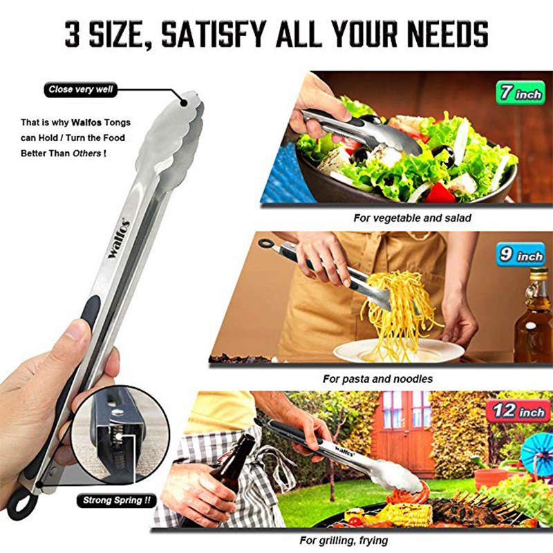 Ảnh Kẹp nướng bằng thép không gỉ Walfos 304 3