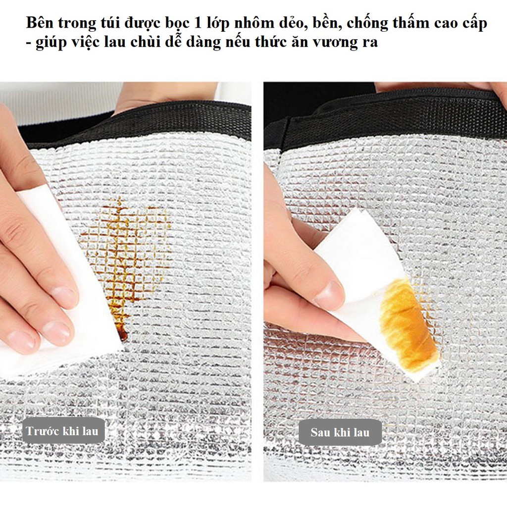 Ảnh Túi Giữ Nhiệt Đựng Hộp Cặp Lồng Cơm 2 Ngăn – Chọn Màu - Chống Thấm Nước Chính Hãng Amalife Ama02 4