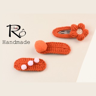 Combo 3 kẹp tóc len Handmade đẹp giá tốt đẹp và tiện dụng dành cho các bạn gái |Shop Rô Handmade