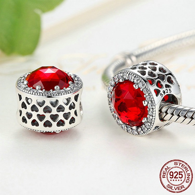Hạt charm phối dây BAMOER PAS205 chất liệu bạc 925 10 màu thời trang