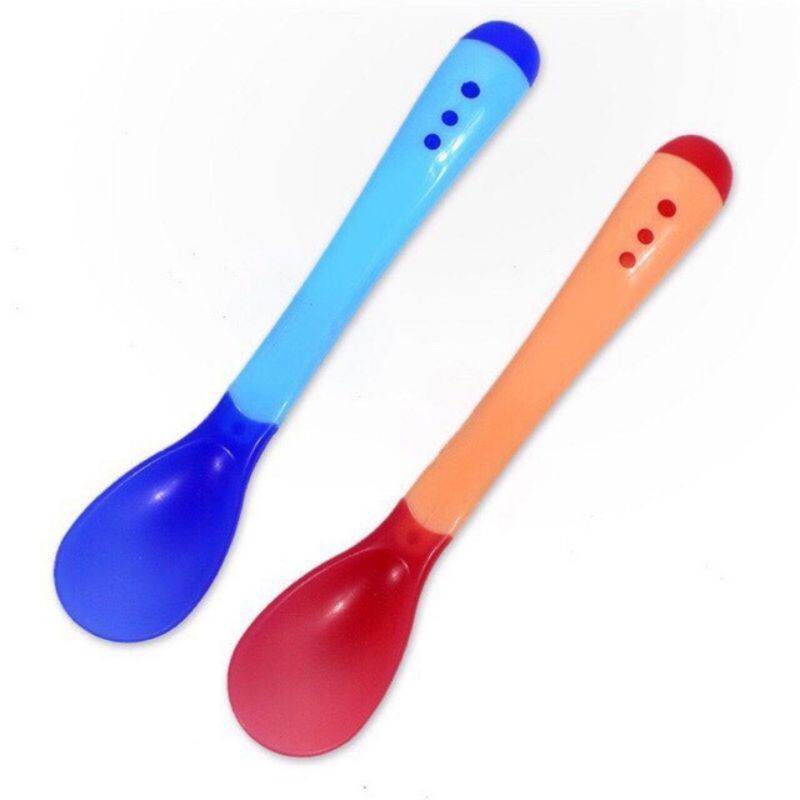 TThìa Silicon Báo Nóng Cho Bé Ăn Dặm Giúp Bé Ăn Ngoan , Ngon Miệng TBN