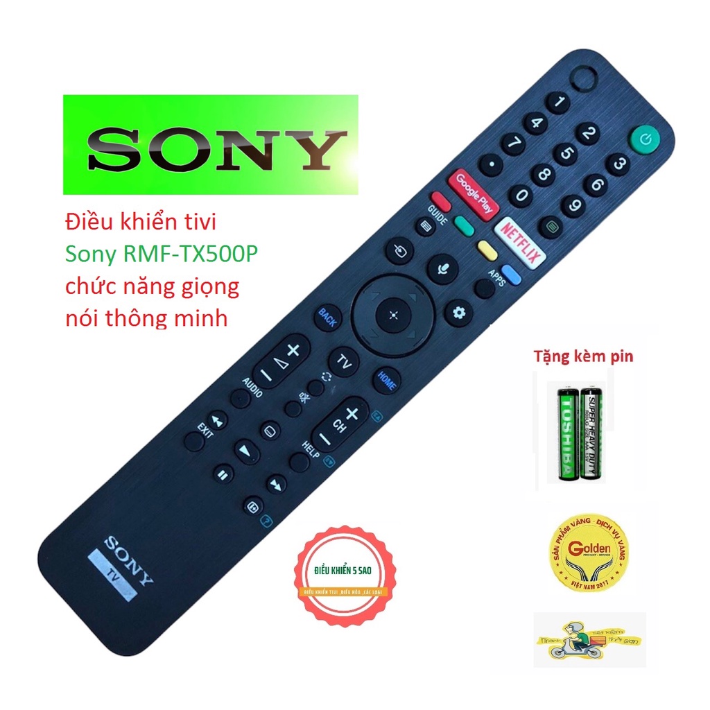 Điều khiển tivi Sony RMF - TX500P chức năng giọng nói thông minh loại tốt zin theo máy - tặng pin