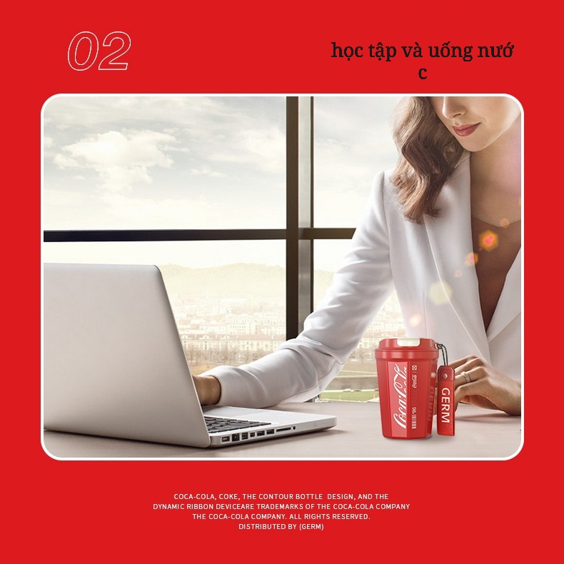 Ảnh Cốc cà phê germ Coca-Cola đồng thương hiệu lót 316 thép không gỉ chuyên nghiệp uống cà phê miệng snap-on lật seal nhỏ cỡ nòng uống trực tiếp 4