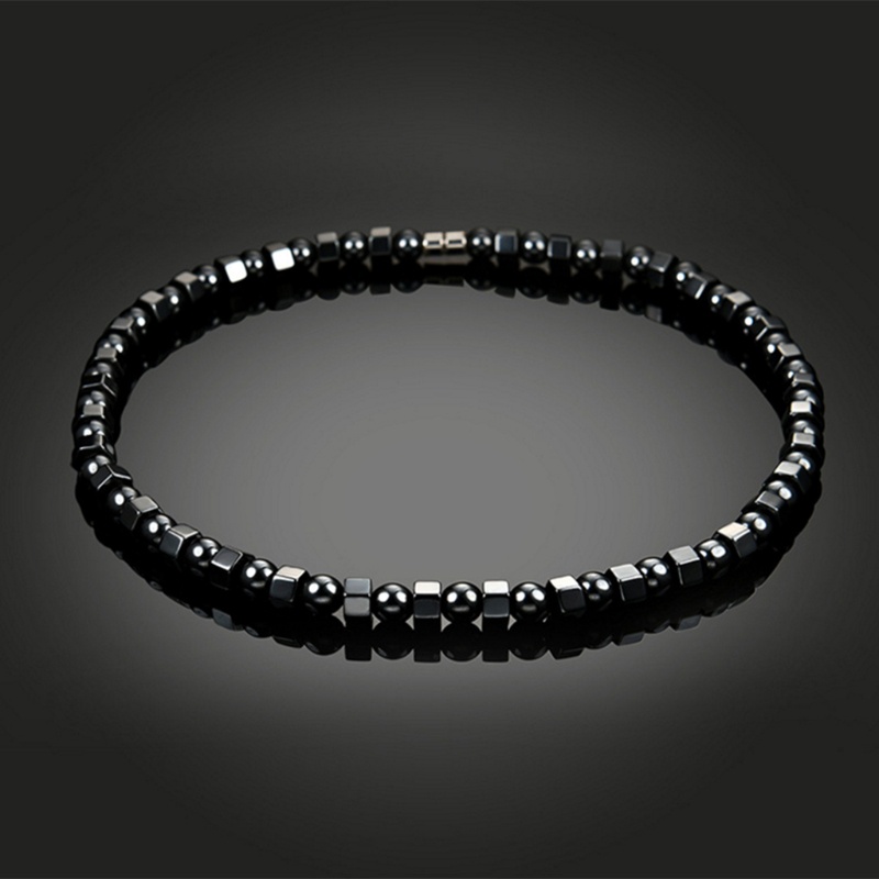Vòng cổ chuỗi hạt từ tính hematite unisex dùng cho chữa lành