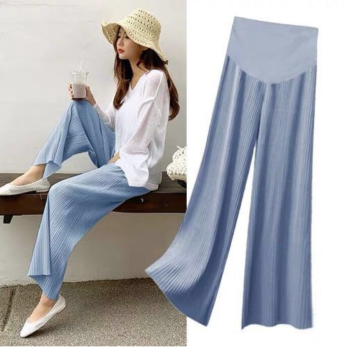 Quần Bầu Ống Rộng Tăm Lạnh Siêu Mát- Lưng Cao Thời Trang Cho Mẹ Bầu |  Shopee Việt Nam