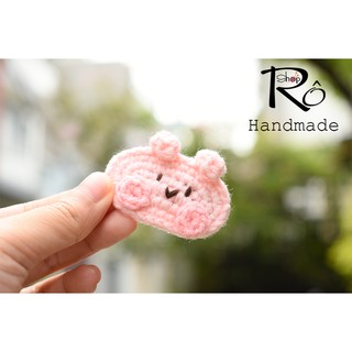 Kẹp tóc thỏ hồng dễ thương cho nữ và bé gái 5.5cm |Cặp tóc len 5.5cm |Shop Rô Handmade