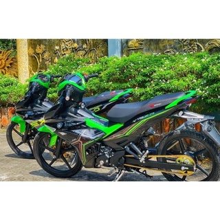 Tem trùm Exciter 150 yamaha  đen lá viền nâu - Độ dán team trùm decal xe máy - Team trùm ex decal rẻ đẹp và chất  đen xa