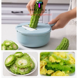 Rổ Bào Rau Củ Đa Năng Thiết Kế Thông Minh Tiện Lợi, Bộ Nạo Rau Củ 12In1 Kiểu Dáng Sang Trọng, Bàn nạo Sợi Rau Củ Cao Cấp