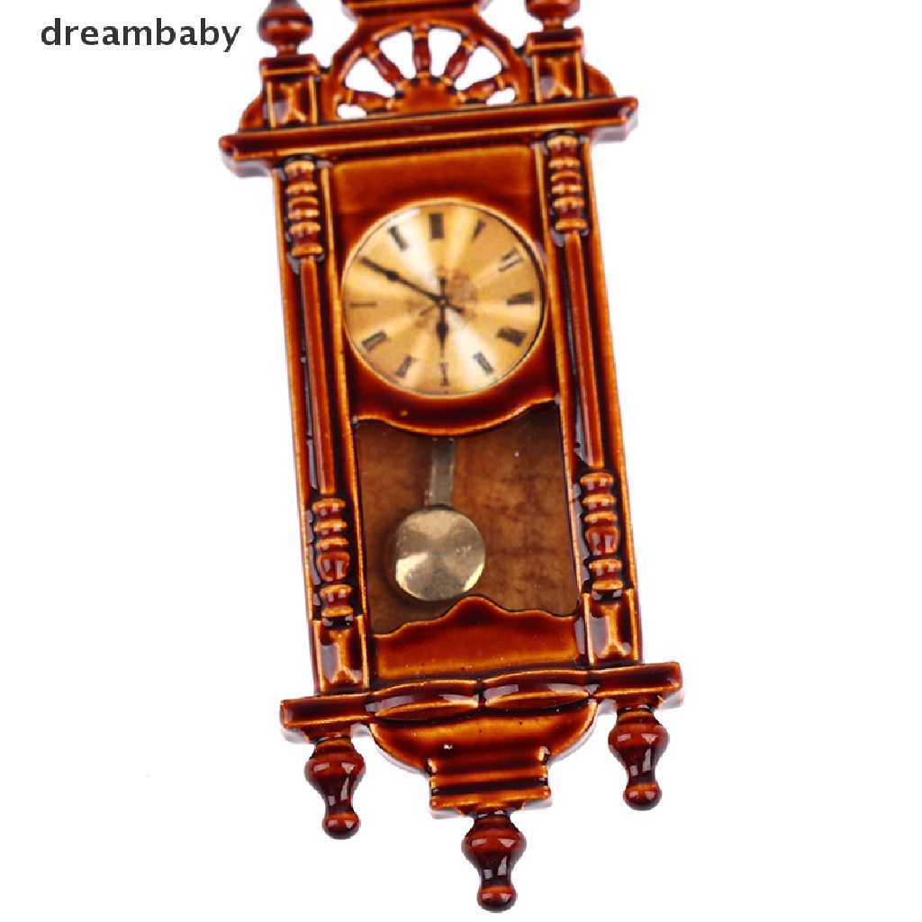 [dreambaby] Đồng hồ treo tường thu nhỏ nhà búp bê 1: 12 Miniaturas Phụ kiện trang trí nội thất