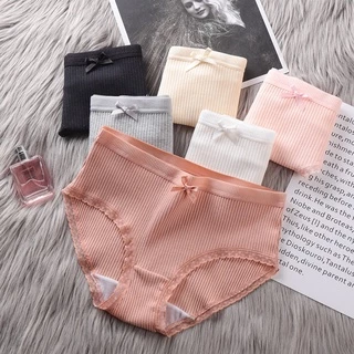 Set 10 quần lót nữ viền ren phối nơ phong cách Hàn Quốc gợi cảm, vải cotton kháng khuẩn-QLN104