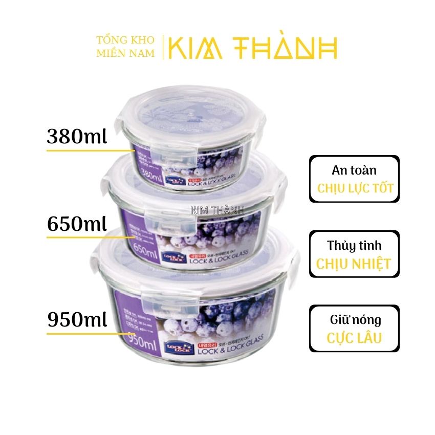 BỘ 3 Thố Lock&Lock Thủy Tinh CHỊU NHIỆT Đến 400 độ C, GIỮ NÓNG cực tốt ...
