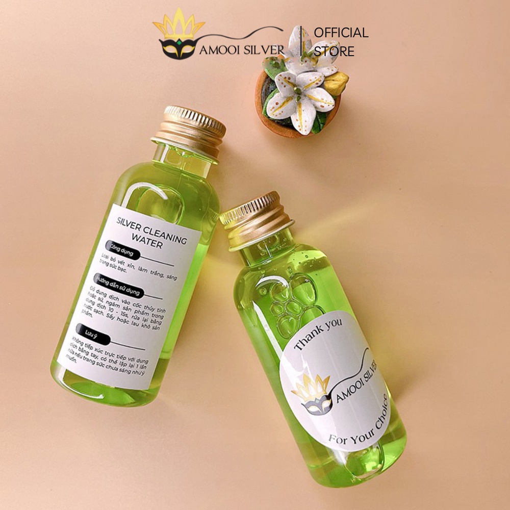 Nước Rửa Bạc Siêu Sạch, Nước rửa trang sức bạc 50ml, Dung Dịch Làm Sáng Bóng Amooi Silver AP01
