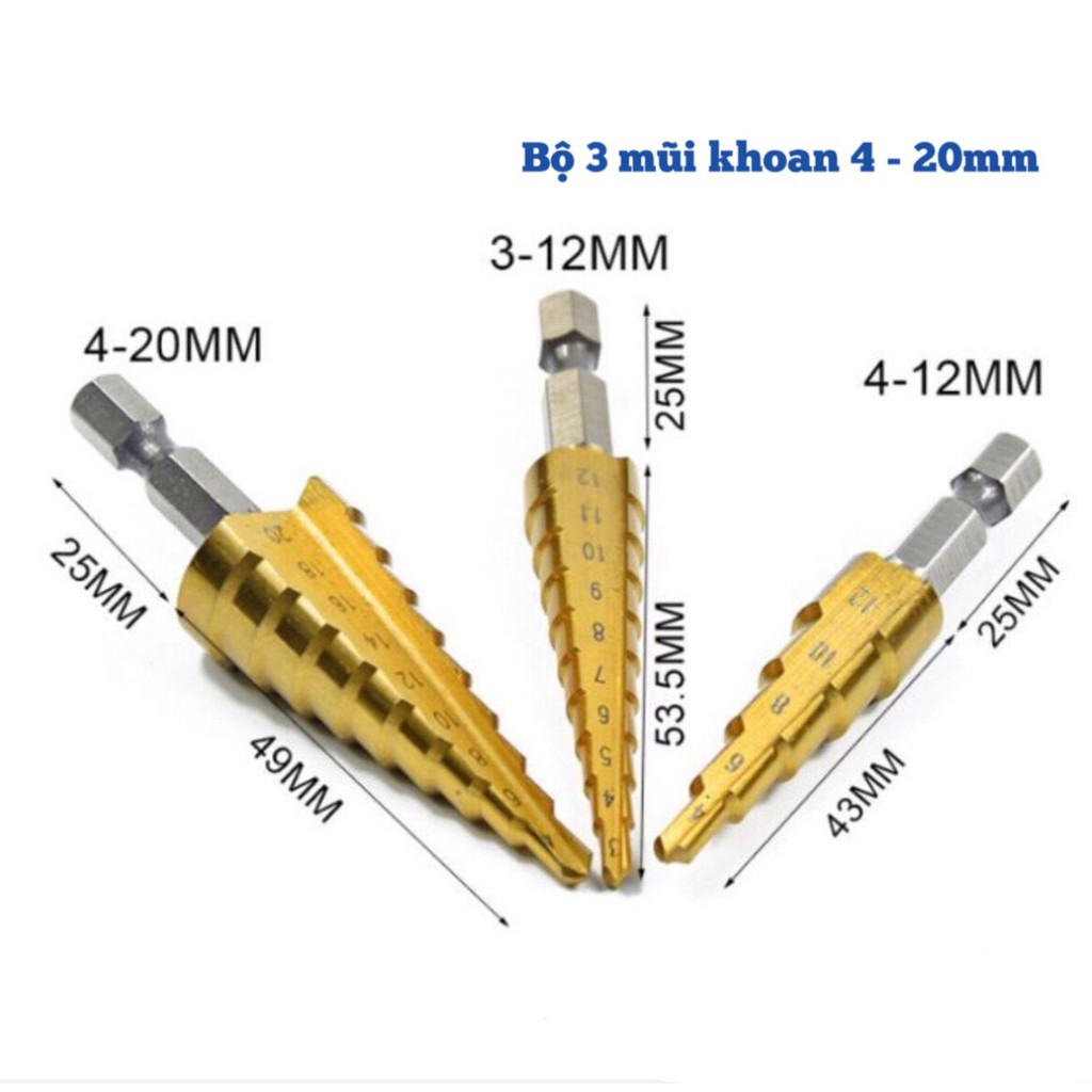 Mũi khoan hình nón thép chuyên khoan thép, inox chất lượng cao