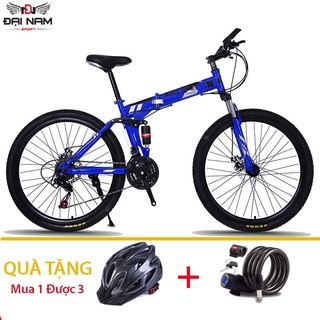 Xe Đạp Thể Thao Địa Hình Gấp Gọn NS001 Vành Xen 26 Inch 24 Tốc Độ Đại Nam Sport + Tặng Mũ Và Khóa