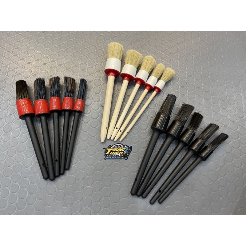 Bộ cọ 5 cây rửa xe chuyên dụng ( Cọ nhựa / Cọ lông heo ) | Shopee Việt Nam