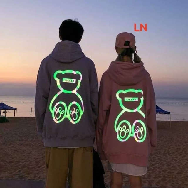 Áo nỉ hoodie in dạ quang siêu hot
