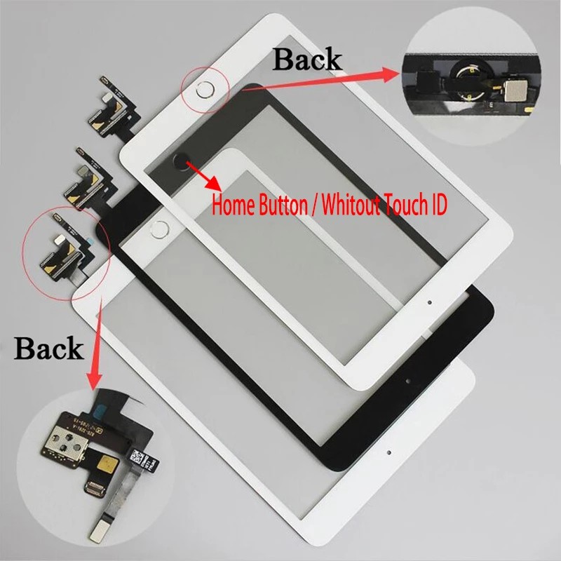 Digitalizzatore Touch Screen Bianco Con Connettore IC Per IPad Mini 1 E 2 - Ricambio