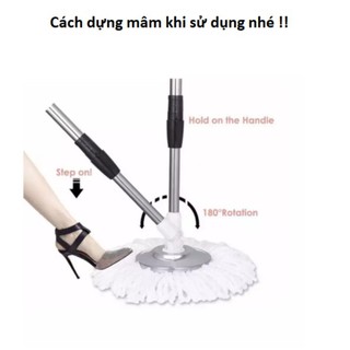 [AMZO]  ( HLSIEUSALE1011 GIẢM 15% ) Combo 2 cây lau nhà cao cấp PP4.1 mâm inox Gia Phú ( đã kèm bông lau )