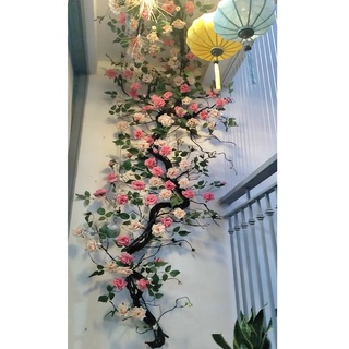 Dây Giả- Dây Hồng Leo Cổ 1m7 Cao Cấp, Decor Nhà Cửa, Khách Sạn, Studio