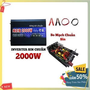 Bộ đổi nguồn điện 12v Sin chuẩn 2000W thiết kế gọn nhẹ, an toàn khi sử dụng.