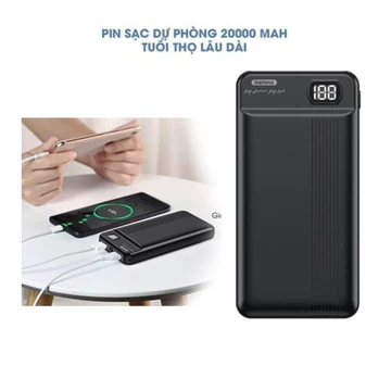 Sạc Dự Phòng 20000mah Remax106 Cục Sạc Dự Phòng 2 Cổng Có Màn Hình Hiển Thị Pin Cho Nhiều Dòng Điện Thoại LM008