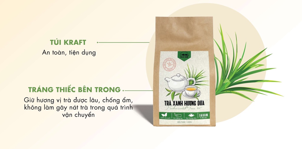 Mô tả Trà Xanh Hương Dứa Dalat Farm - Túi 150Gr - 4