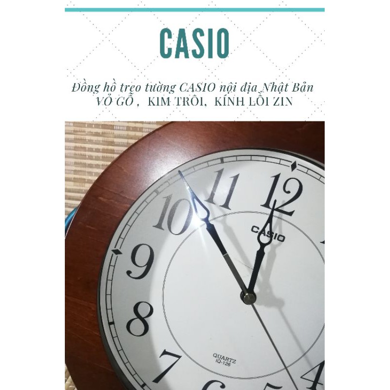 đồng hồ treo tường Casio mặt kính lồi, kim trôi nội địa Nhật Bản ...