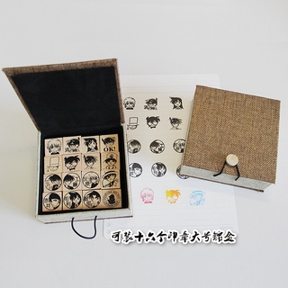 GC9 Thám Tử Lừng Danh Conan Seal Anime Tài Khoản Tay Con Dấu Gỗ Inkpad Case Đóng Sinh Viên Văn Phòng Phẩm Quà Tặng CG9