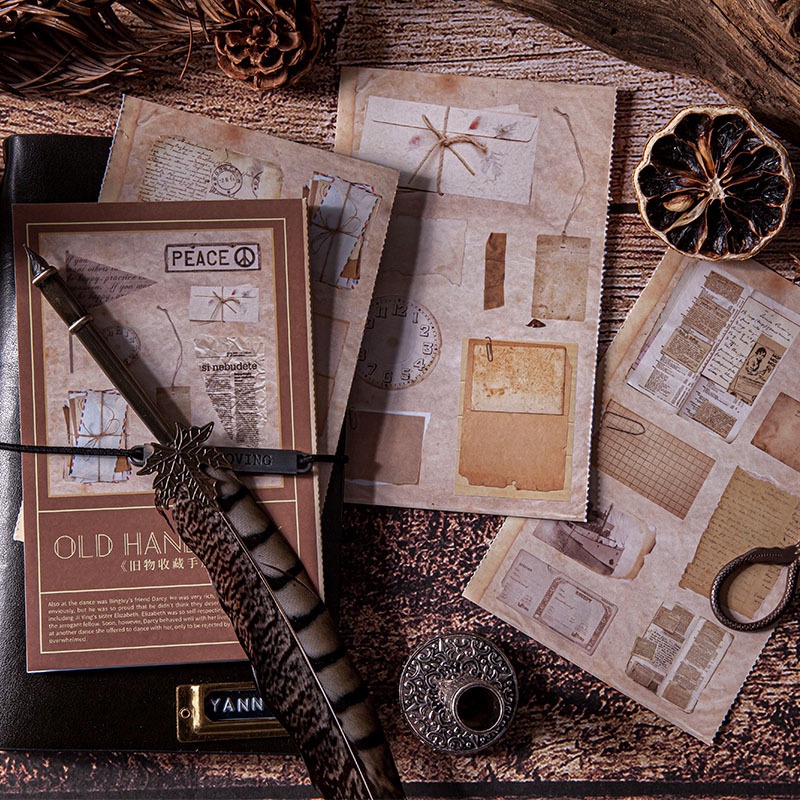 Giấy nền trang trí sổ vintage set 8 tờ HD120-K78 Decor sổ DIY Crafts, Scrapbook, Journal, Diary, Planner, Wal Seal Ect