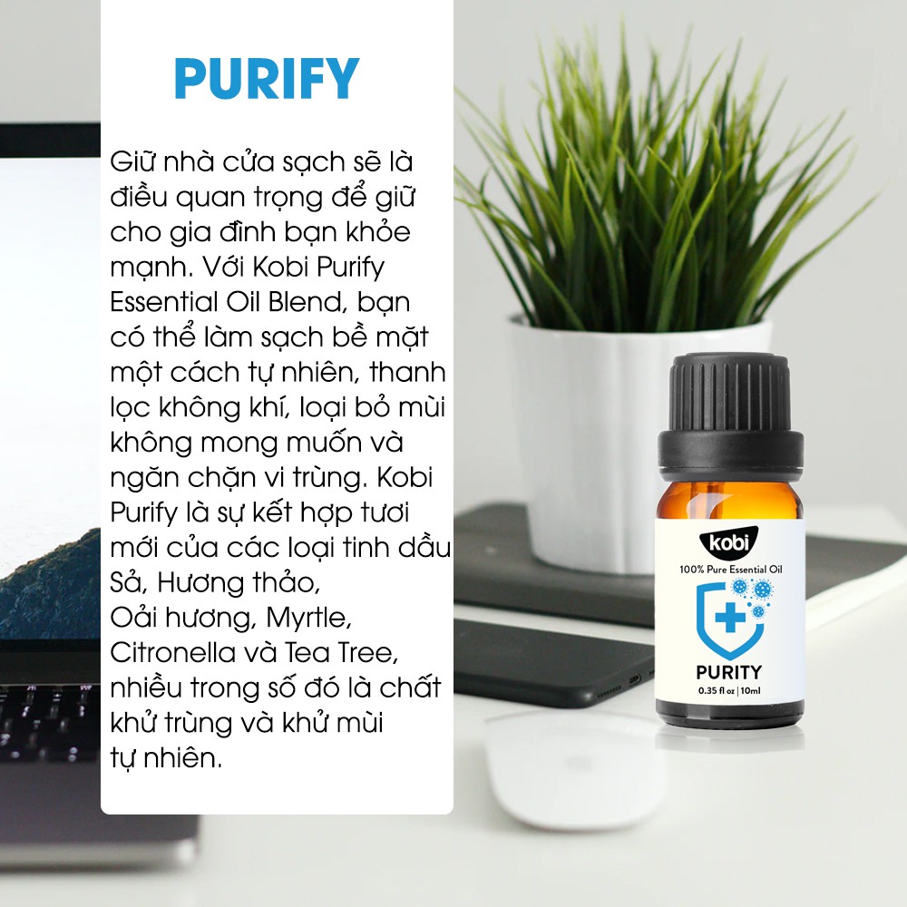 Ảnh Tinh dầu Kobi Purify essential oil blend giúp lọc sạch không khí, đánh bay mùi hôi, ngăn ngừa nấm mốc -5ml 3